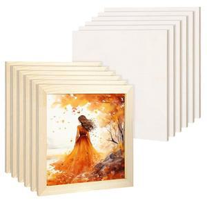 보후이즈 12팩 8x8인치 소나무 나무 패널 보드, 미완성 받침대 페인팅 보드 공예, 회화, DIY 드로잉, 붓기 아트 등을 위한 캔버스