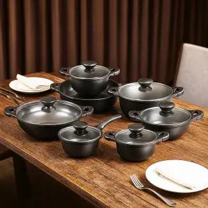 PN풍년 펄블랙주물 IH 인덕션 편수냄비/양수냄비/전골/곰솥 2종 세트