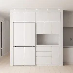 리센트 하모니 화이트 주방 냉장고 수납장 1010 상부장세트