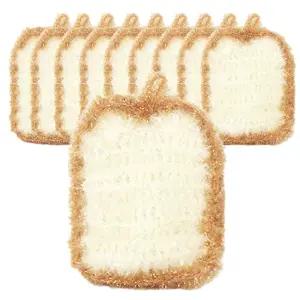 KR리빙 우리집 수공예 아크릴 수세미 (식빵) 1개입 10개