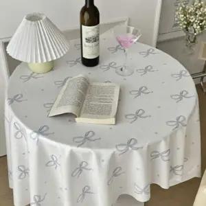 (퍼플리본 150 x 150 cm) 빈티지 식탁 테이블보/예쁜/테이불/식탁포/커버/홈카페/탁자보/테이블/장식보