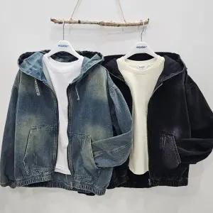 [에꼴리에][시흥모다] 에꼴리에 주니어 빈티지 워싱 후드 데님 점퍼 청자켓 26A5101_SH