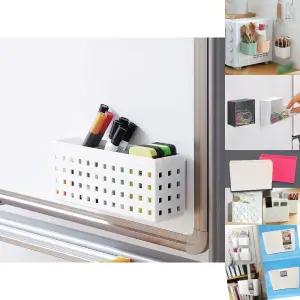 냉장고 자석바구니 대형 현관 자석 선반 바스켓/고무자석/냉장고부착/포켓/냉장고부착함/바구니/소품정리함