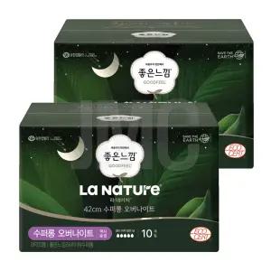 좋은느낌 라네이처 맥시슬림 수퍼롱 오버나이트 10개입 2팩