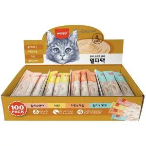 완피 캣 크리미퓨레 고양이츄르 4종혼합 멀티팩 14g x 100P
