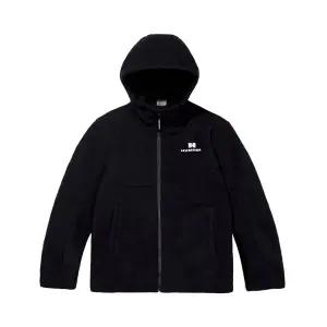 험머 H2 남성 시그니처 로고 보아 플리스 본딩 후드 자켓 블랙