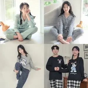 남여 주니어 잠옷 파자마 세트 청소년 하이틴 사계절 홈웨어 반팔 긴팔 바지 중학생 초등학생