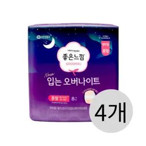 좋은느낌 입는 오버나이트, 중형, 8매, 4개