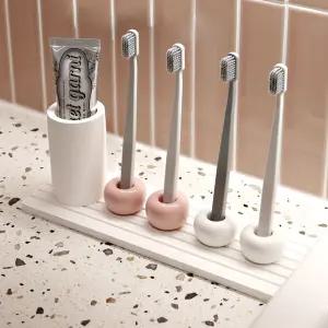 규조토 칫솔꽂이 세트 2인 4인/양치/세트/욕실/화장실/목욕탕/벽면/거치대/스탠드/치솔/홀더/정리대