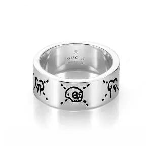 [구찌] YBC455318001 (455318 J8400 0701) 고스트 해골 9mm 실버 반지