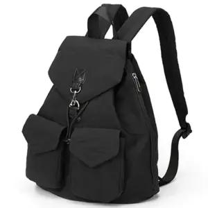 편한 캐주얼 백팩 소형 배낭 가방 학생 가벼운 여성 블랙 [PP]