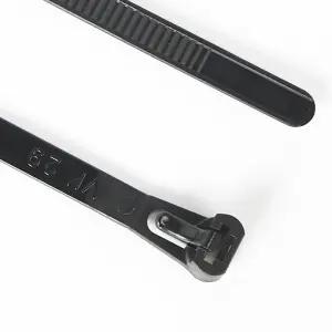 재사용 케이블타이 릴리저블 재활용 타이 200mm 100매/가리개/콘센트/고정/차량/홀더/USB/케이블/정리/클립