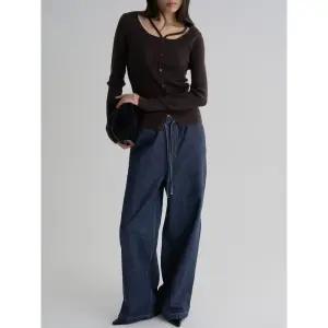 [에잇세컨즈] 밴딩 와이드 데님 - 네이비 (356121WMFR)