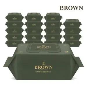 브라운물티슈 브라운 네이처 프리미엄 72매 캡형 20팩 아기물티슈 257608