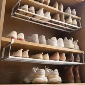 신발장 걸이형 길이조절 철제 신발정리대 공간분리 선반 진열대 좁은현관