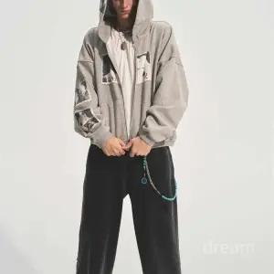 bastard 후드 집업 프린트 워싱 아우터