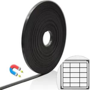 마그네틱 테이프 롤 얇은 스트립 교실 사무실용 1인치 x 33피트 라인 화이트보드용 보더(블랙)