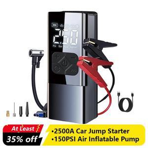 2500A  가용 차량 점프 스타터 강력한 휴대용 배터리 충전기 12v 부스터 인플레이터 장치