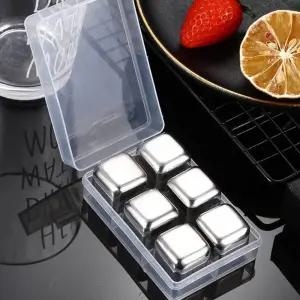 얼음대신 사각 아이스 큐브 6p세트 스텐 얼음 아이스볼/아이스큐브/얼음틀/스텐틀/스테인리스/녹지않는