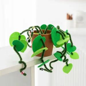 [오피스스쿨] 민화 KC인증 패브릭 식물 만들기 DIY 식목일행사 플랜테리어소품 식물오브제 방꾸미기 미니조화화분