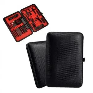 (색상 블랙19종손톱깎이세트)19종 손톱깍이 세트 고급PU케이스 페이스 케어 풀세트