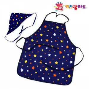 키즈맘아트 어린이 앞치마 두건 세트 (스페이스 스타)