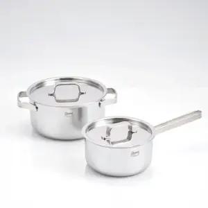 스테니 통5중 무연마제 스텐 냄비 스테인리스 냄비세트 16+20cm