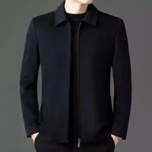 남성 하프 코트 트렌디 가을/겨울 캐주얼 사무실 자켓 모직 터틀넥 점퍼 힛템