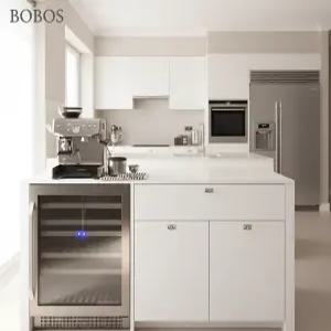 빌트인와인셀러 보보스 가정용 와인냉장고 듀얼온도조절 홈바 컴프레셔 실버메탈 좌측손잡이