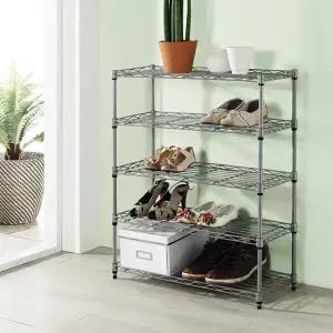 5단 조립식 메탈 철제 좁은 현관 아파트 간이 신발장 정리대 수납장