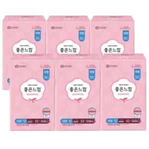 좋은느낌 오리지널 울트라슬림 생리대 대형 32개 x 6팩