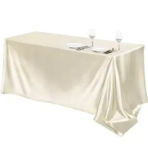 호텔 새틴 식탁보 연회 화이트 대형 파티 145x260cm 원단 테이블보 웨딩 실크