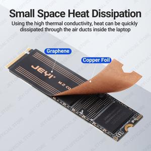 JEYI GRAPHENE 2280 42 30 듀얼 SSD 구리 디자인 호일 레이어 라디에이터 방열판 노트북용 쿨러