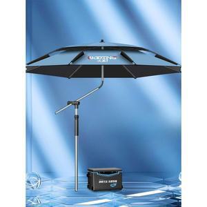 낚시파라솔 60인치파라솔 360도 야외그늘막 모자 검정 자외선차단 거치대 이중 민물낚시