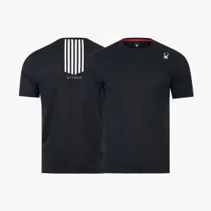 [백화점 정품] 스파이더 남성 라드패드 반팔 티셔츠 SPJMCNRS202MBLK