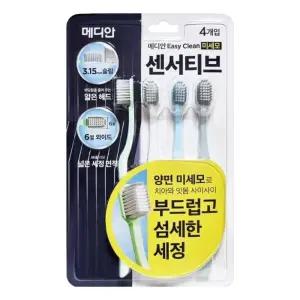 쿨샵 메디안 특수미세모 어드벤스 칫솔4개입/칫솔/세트/가족/손님용/비치용/가정용/셋트/양치