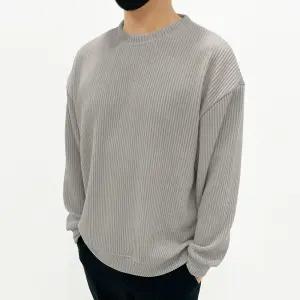 남자 남성 골지 맨투맨 세미오버핏 봄 가을 데일리룩 긴팔티 빅사이즈 M~3XL 엘리트 골지 맨투맨