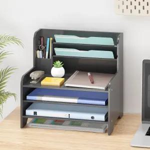 위스 에센셜 대나무 책상 정리함 메일 홀더 조리대 편지 트레이 파일 데스크톱 학교 홈 오피스 용품용