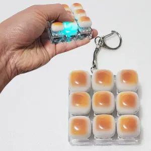 led 브래드 빵 9단 키캡 키링 딸깍이 손장난감 클리커
