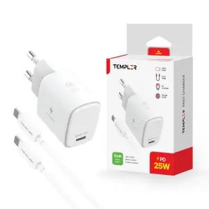 템플러 PD 25W 1포트 초고속 충전기 C타입 + C to C 케이블 포함