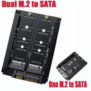 M.2 NGFF 듀얼 SSD BM 키 - 2.5인치 SATA 3.0 어댑터 카드 B 컨버터 엔클로저 소켓 포함 NVMe M 지원 불가