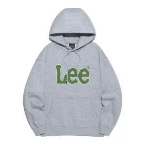 매장정품 리 LEE 부클 트위치 로고 기모 후드 티셔츠 그레이 LE2504HD05GR 143864