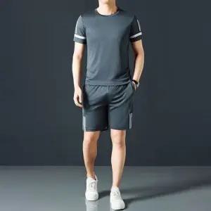 스콕 남성용 팬츠 여름 반팔 스킨 세트 반바지 빅사이즈 상의 트레이닝복 솔리드 럭셔리 5부 JEN1