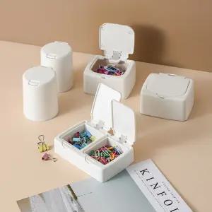 화장솜통 화장솜용기 화장솜정리 화장솜보관통 화장솜케이스 2구 원터치 수납케 보관 케이스