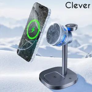 클레버 QI2 맥세이프 갤럭시 애플 워치충전호환 3in1 펠티어 냉각 무선충전기 MPAG3