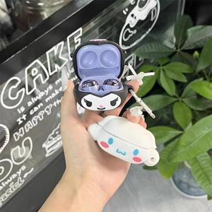 삼성 갤럭시 버즈 코어/FE/라이브/2Pro용 산리오 쿠로미 이어폰 케이스, 실리콘 무선 이어버드 보호 커버 (