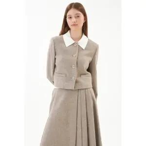 [LINE](신세계 사우스시티)[라인어디션] (N755) 배색 탈부착 카라 자켓 (NWJKPK4200)