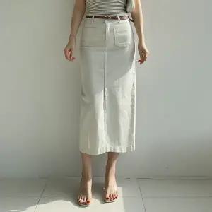 [모던스타일]여성 스판 밴딩 앞포켓 코튼 롱 스커트 면치마