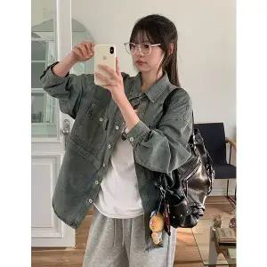 [공구우먼] [09초이스] 멋스럽게 툭 걸쳐입는하프 데님 셔츠 자켓 86501 빅사이즈 여성의류