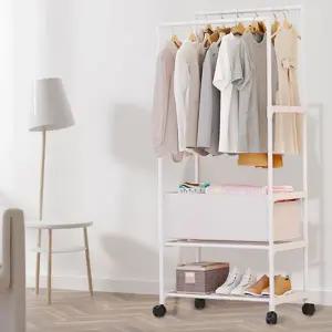 더블 행거 공간활용 다용도 옷걸이 이동식 행거 철제 원룸 수납 보관함 정리대 수납함 수납장 가방 옷장